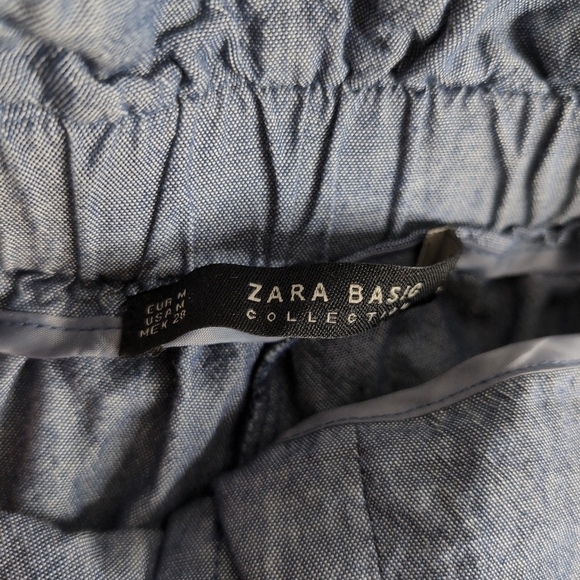 ZARA Chambray Blue Wrap Tie Skort with Pockets, Size M - Picture 8 of 9